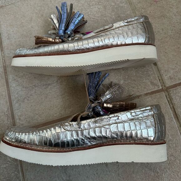 MELVIN & HAMILTON bea 4 silver metallic slip on shoes moccasin size 38 7.5 s - Picture 9 of 9